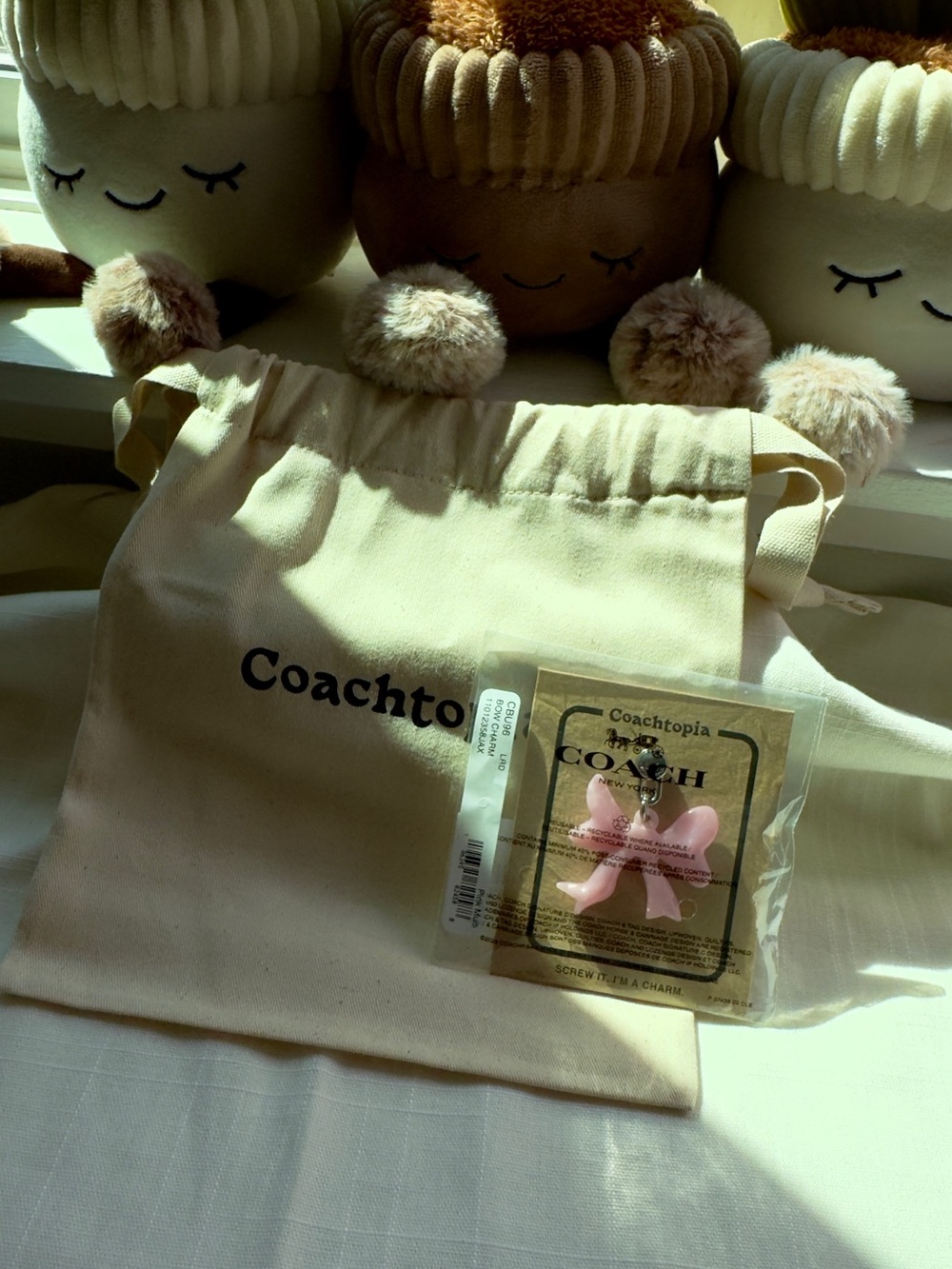NWT 🎀 Coachtopia Pink Bow Bag Charm
With Screwback